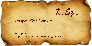 Krupa Szilárda névjegykártya